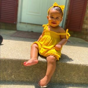 Yellow romper dress